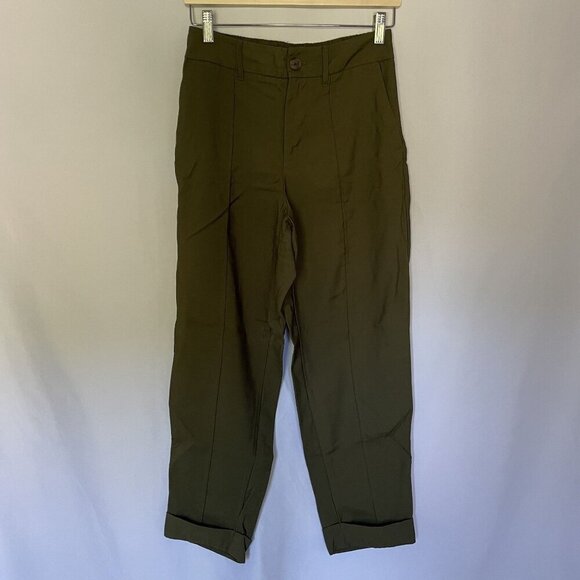 A New Day Womens Olive Green High-Waisted Pants Size 6 casual comfortable pocket - Picture 1 of 8